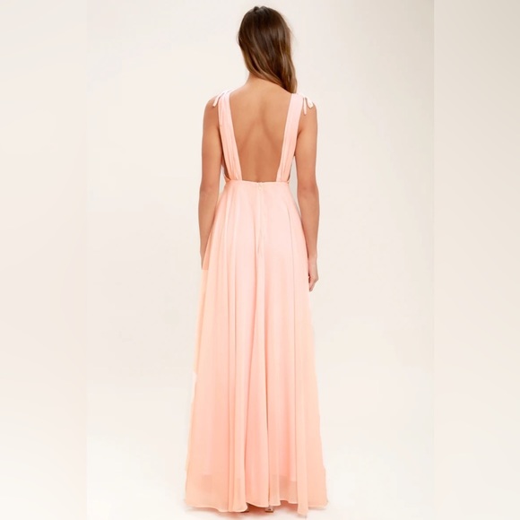 Blush Pink Backless Maxi Dress Size 4 - Picture 3 of 8